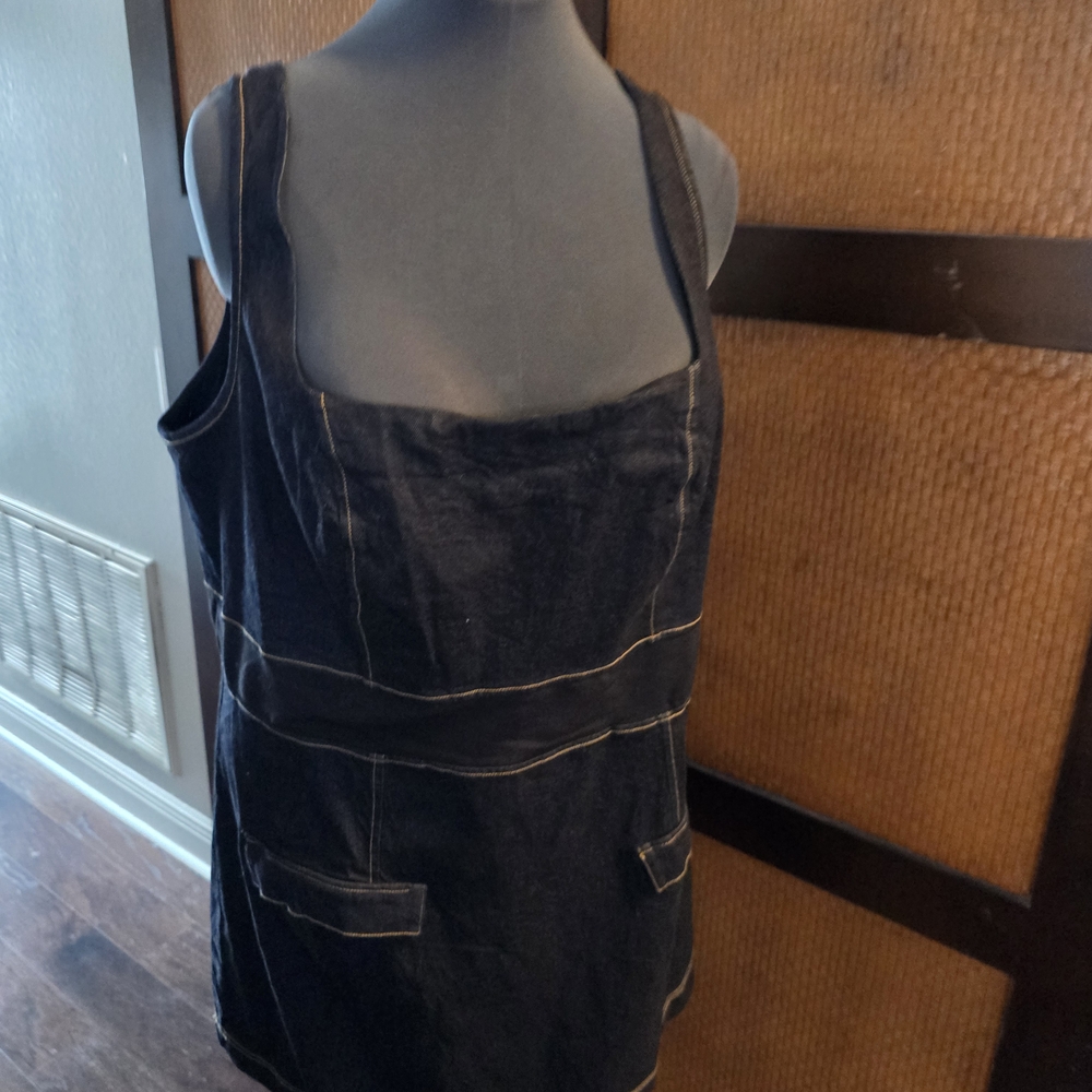Anthropologie Plus Size Black Denim Dress